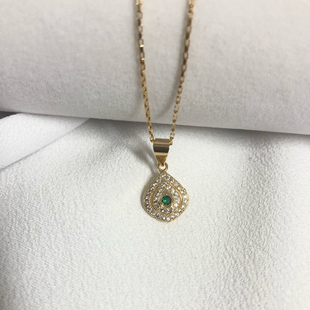 18k Gold Filled Diamond Necklace - Picture 3 of 6